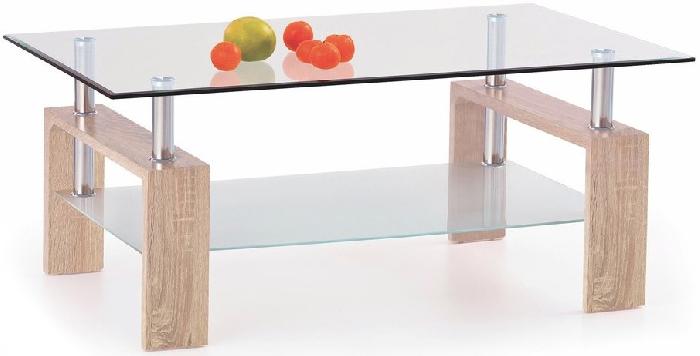 Стол журнальный Halmar Diana H  (мдф/металл, стекло-бесцветный,  дуб сонома (Halmar ) )