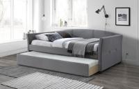 Кровать односпальная Halmar Sanna (СМ 90х200) c ортопедическим основанием ( 90х200 , дерево/ткань , серый  , без подъемного мех. , ящики в комплекте , без матраса (Halmar ) ) в Крыму от производителя 