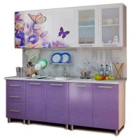 Кухня Люкс Ирис (2,0) (серый, фотопечать-фиолетовый глянец,(БТС)) в Крыму от производителя 