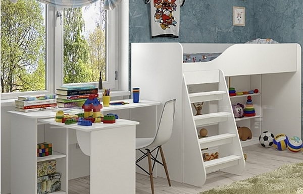 Фото Кровать-чердак КР-07 (СМ 80х186) с основанием от производителя Мебелони в Крыму по цене 24 950 ₽