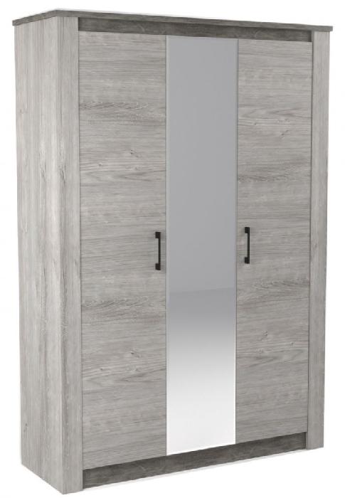 Шкаф Денвер 2300 (152) трехдверный (риббек серый-камень темный, риббек серый,(СБК))