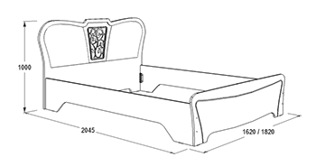 Фото Кровать двуспальная Ольга-12 МДФ (СМ 140х200) с ортопедическим основанием от производителя Фант-мебель в Крыму по цене 18 360 ₽