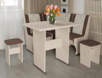 Кухонный уголок-комплект Челси мини (дуб белфорт, кожзам лен коричневый-лен бежевый (ТриЯ) ) в Крыму от производителя 