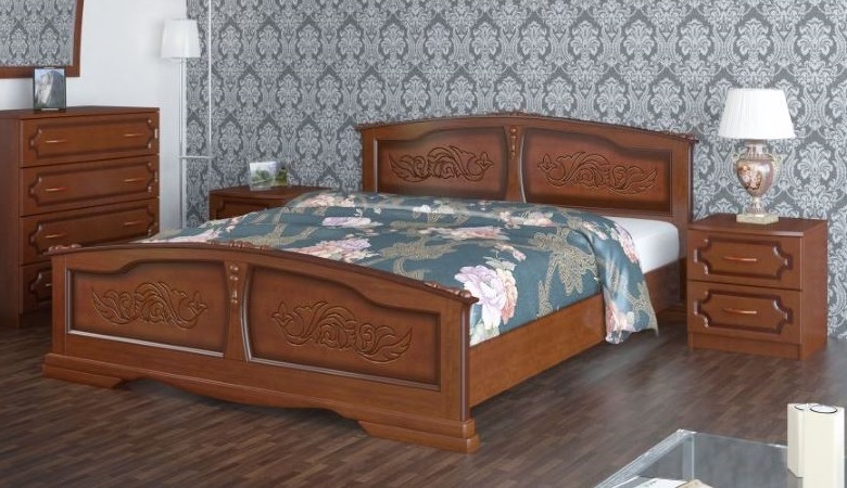 Фото Кровать двуспальная Елена (СМ 180х200) без основания с универсальными царгами от производителя Браво-мебель в Крыму по цене 28 660 ₽