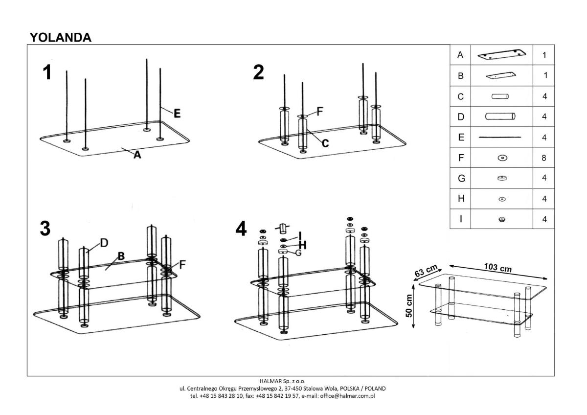 Фото Стол журнальный Halmar Yolanda от производителя Halmar  в Крыму по цене 9 170 ₽