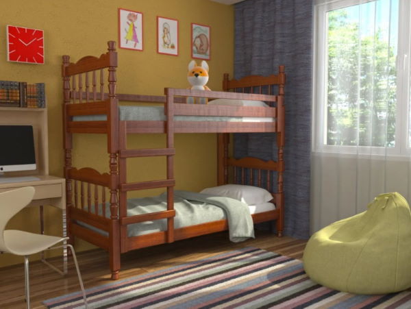 Фото Кровать 2-х ярусная Соня (СМ 80х189) с односторонними матрасами и выдвижными ящиками от производителя Браво-мебель в Крыму по цене 46 380 ₽