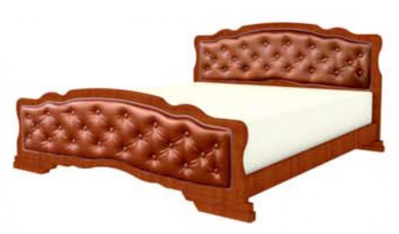 Фото Кровать двуспальная Карина-10 (СМ 140х200) с элементами экокожи, без основания с универсальными царг от производителя Браво-мебель в Крыму по цене 18 720 ₽