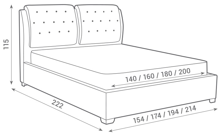 Фото Кровать двуспальная Sophia (СМ 140х200) с основанием от производителя Вега в Крыму по цене 43 520 ₽