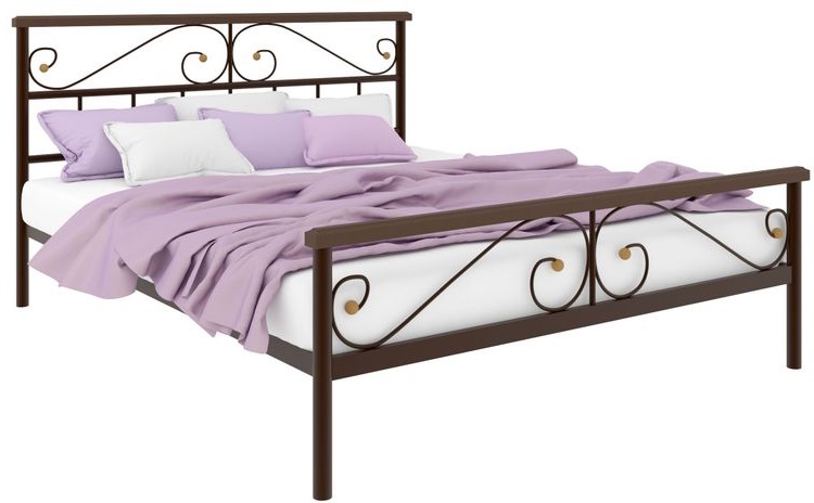 Фото Кровать двуспальная Эсмеральда Plus (СМ 140х200) трубка металл от производителя Милсон в Крыму по цене 15 300 ₽