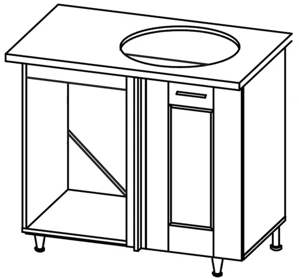 Фото Кухня Селена К-78 стол-мойка угловая 1000 правая от производителя Ставрополь Мебель в Крыму по цене 3 630 ₽