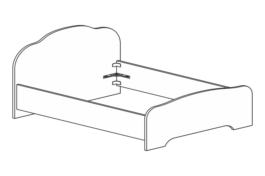 Фото Кровать двуспальная Кэт-2 Эвита (СМ 140х200) не комплектуется настилом от производителя Диал в Крыму по цене 12 090 ₽