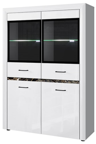 Фото Шкаф с витриной 2V2D ВайтБлек (WhitBlack) от производителя Анрэкс в Крыму по цене 33 870 ₽