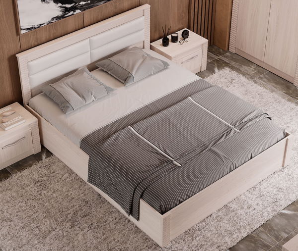 Фото Кровать двуспальная Монако КР-16 (СМ 160х200) с основанием (Мебелони) от производителя Мебелони в Крыму по цене 11 850 ₽