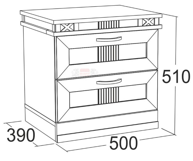 Фото Тумба прикроватная Ольга-18 с 2-мя ящиками от производителя Фант-мебель в Крыму по цене 5 020 ₽