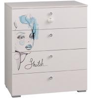 Комод Гламур  (белый-белый глянец (Мебельсон) ) в Крыму от производителя 