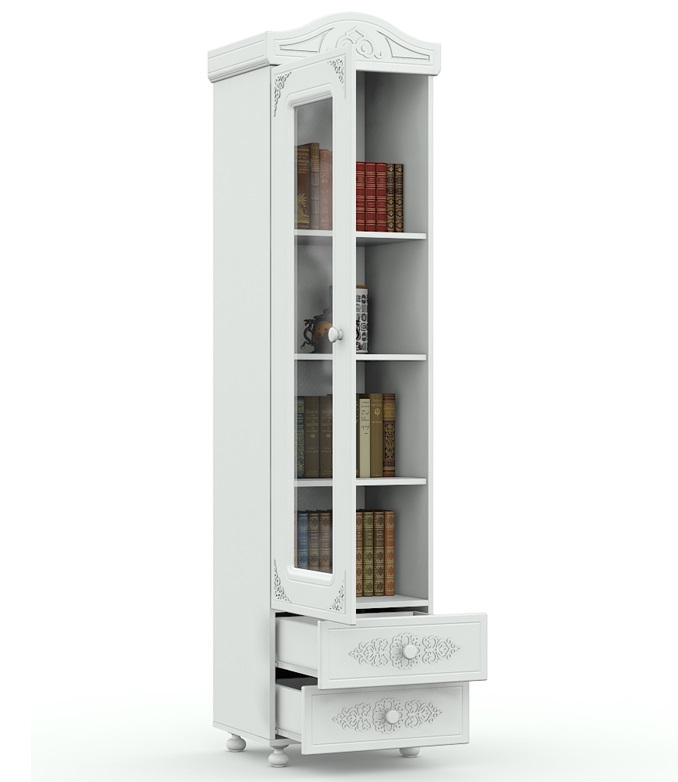 Фото Шкаф-пенал со стеклом Ассоль АС-1  от производителя Компасс в Крыму по цене 27 850 ₽