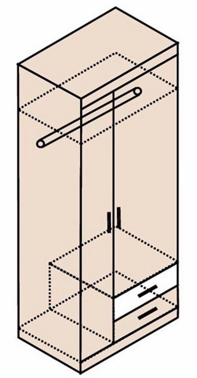 Фото Шкаф Ника Н10 (90) двухдверный от производителя Заречье в Крыму по цене 19 940 ₽